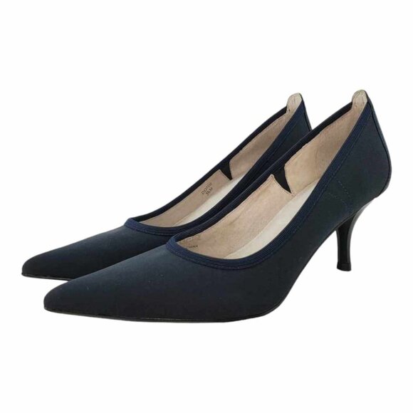 Tahari Dottie Stretch Pump Women's Sz 5.5M - Navy Blue - Picture 5 of 11